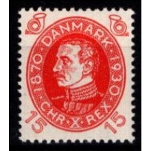 Chr. X. 60-års fødselsdag - 15 øre rød - Postfrisk.